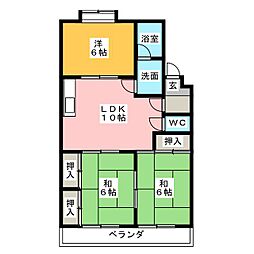 パークサイドミツイ 3LDKの間取図画像