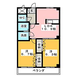 ルミナスハイム 2LDKの間取図画像