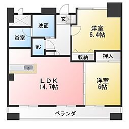サンフォレスト平島 2LDKの間取図画像