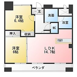 サンフォレスト平島 2LDKの間取図画像
