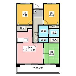 リネット花池3 3LDKの間取図画像