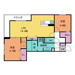 アルデバラン 2LDKの間取図画像