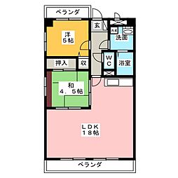 ウィズユー苅安賀 2LDKの間取図画像