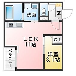 Jack hanaikeI 1LDKの間取図画像
