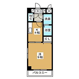 VILLACOURT 1Kの間取図画像