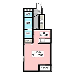 ワールドハイツ8番館 ワンルームの間取図画像