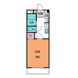 ラッキーズハイツ 1Kの間取図画像