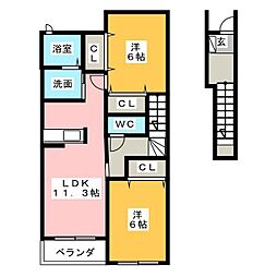 カーサメリディオナールセレノ 2LDKの間取図画像