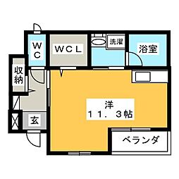 フローラ ワンルームの間取図画像