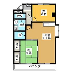 ハイム愛和 2LDKの間取図画像