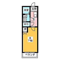 コンフォート97 1Kの間取図画像