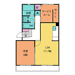 五反田ハイツ 1SLDKの間取図画像
