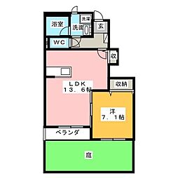 クレールエスト 1LDKの間取図画像
