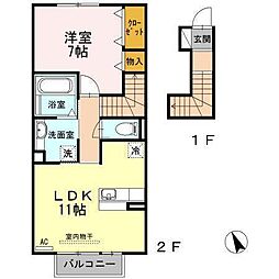 esperanza（エスペランサ） 2階1LDKの間取り