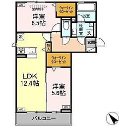 D-avance六名新町 2LDKの間取図画像