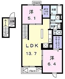 シープ 2LDKの間取図画像