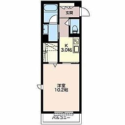 アルフラットK 1Kの間取図画像