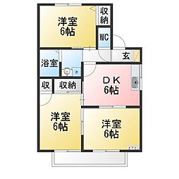 ローズガーデン 3DKの間取図画像
