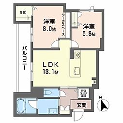 カーサ・レジデンス 2LDKの間取図画像