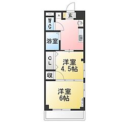 WingCourt岡崎駅 2Kの間取図画像