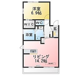 ブランドール久惣 1LDKの間取図画像