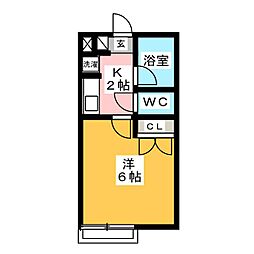 東山ハイツA 1Kの間取図画像