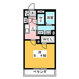 サニーランド2 1Kの間取図画像