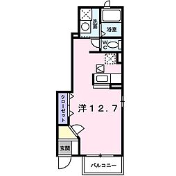 ノーブル郷東A ワンルームの間取図画像