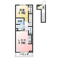 新築セジュール六名本町 1LDKの間取図画像