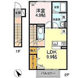ねこでこ 1LDKの間取図画像