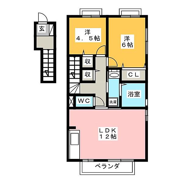 ソシエ　Ａ棟 ｜愛知県豊橋市東脇４丁目(賃貸アパート2LDK・2階・60.29㎡)の写真 その2