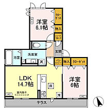 Ｄ－ｓｑｕａｒｅ東橋良町 102 ｜ 愛知県豊橋市東橋良町59番1（賃貸アパート2LDK・1階・64.78㎡） その2