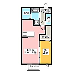 メゾン　ラ・ヴェリテＢ 1階1LDKの間取り