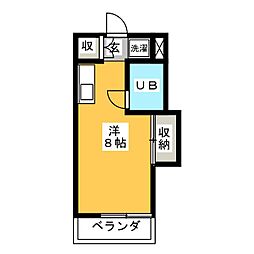 ユトリロ北山 ワンルームの間取図画像
