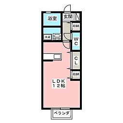 クレール21 2階ワンルームの間取り