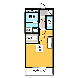 アゼリア神野　C 2階ワンルームの間取り