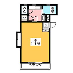 丸中マンション富士見台 1Kの間取図画像