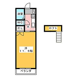 ユートピア・K 1Kの間取図画像