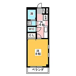 ライフインビューラー 1Kの間取図画像