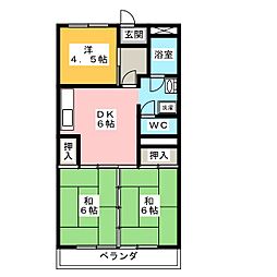 コーポ高師台 3DKの間取図画像