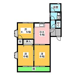 エルカーサ 3DKの間取図画像