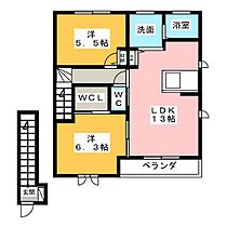 Ｍａｓｔ　Ｔｏｗｎ平井　Ｂ棟  ｜ 愛知県知多郡武豊町字平井５丁目（賃貸アパート2LDK・2階・62.20㎡） その2