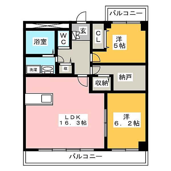 グレイス ｜愛知県半田市乙川源内林町２丁目(賃貸マンション2SLDK・3階・74.51㎡)の写真 その2