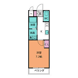 A・City半田旭町 2階1Kの間取り