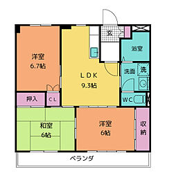 ＳＵＮ　ＳＴＡＧＥ 3階3LDKの間取り