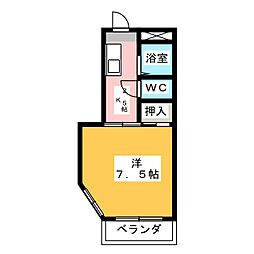 永和ビル 4階1Kの間取り
