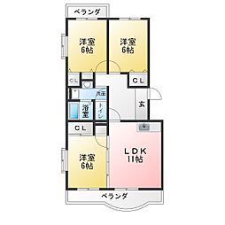 サンポール幸和 3LDKの間取図画像