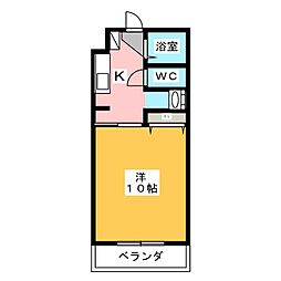 アルカサール 1Kの間取図画像