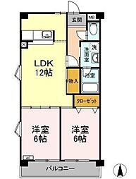 コーラル半田 2LDKの間取図画像