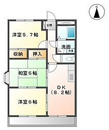 グランドール 3DKの間取図画像